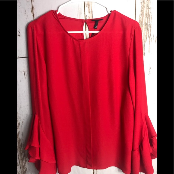 Red chiffon blouse who what wear - Picture 3 of 8